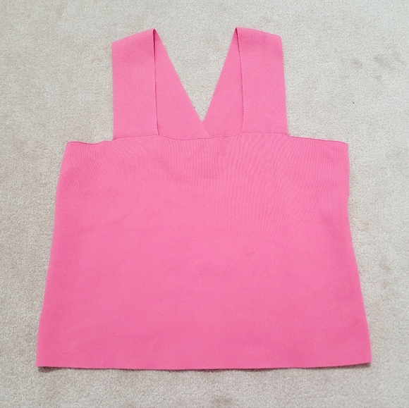 House of Harlow 1960 Wide Strap knit Tank Top Pink Stretchy Size Large - Picture 4 of 10